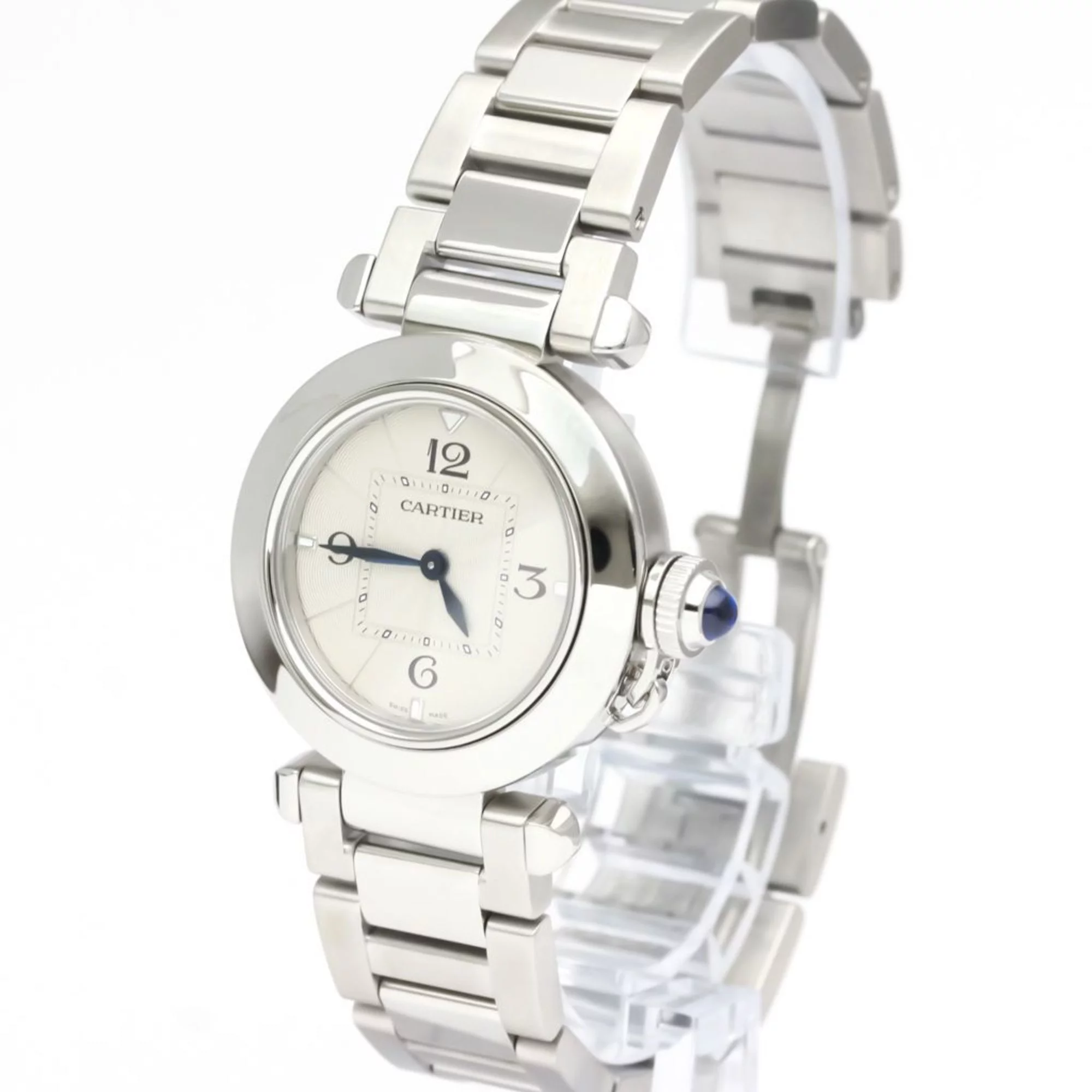 Pre-Owned Polished CARTIER Pasha De Cartier Steel Quartz Ladies watch WSPA002 BF549545 (Good)
