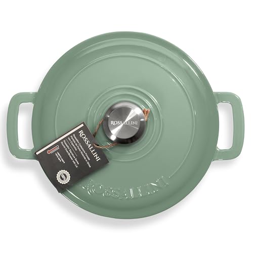 Signature Enameled Cast Iron Dutch Oven, Non-Stick Serving Pot with Tight Fitting Lid for Perfect Roasting, Baking, Sauteing
