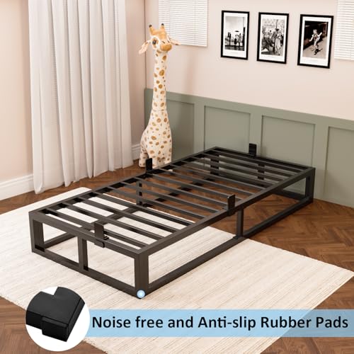 6 Inch Queen Bed Frame with Steel Slat Support, Low Profile Queen Metal Platform Bed Frame Support Mattress Foundation