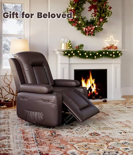 GarveeHome Power Lift Recliner Chair - Heat and Massage, Faux PU Electric Lift Recliner for Elderly & Mobility Impaired, Adjustable Back and Legs
