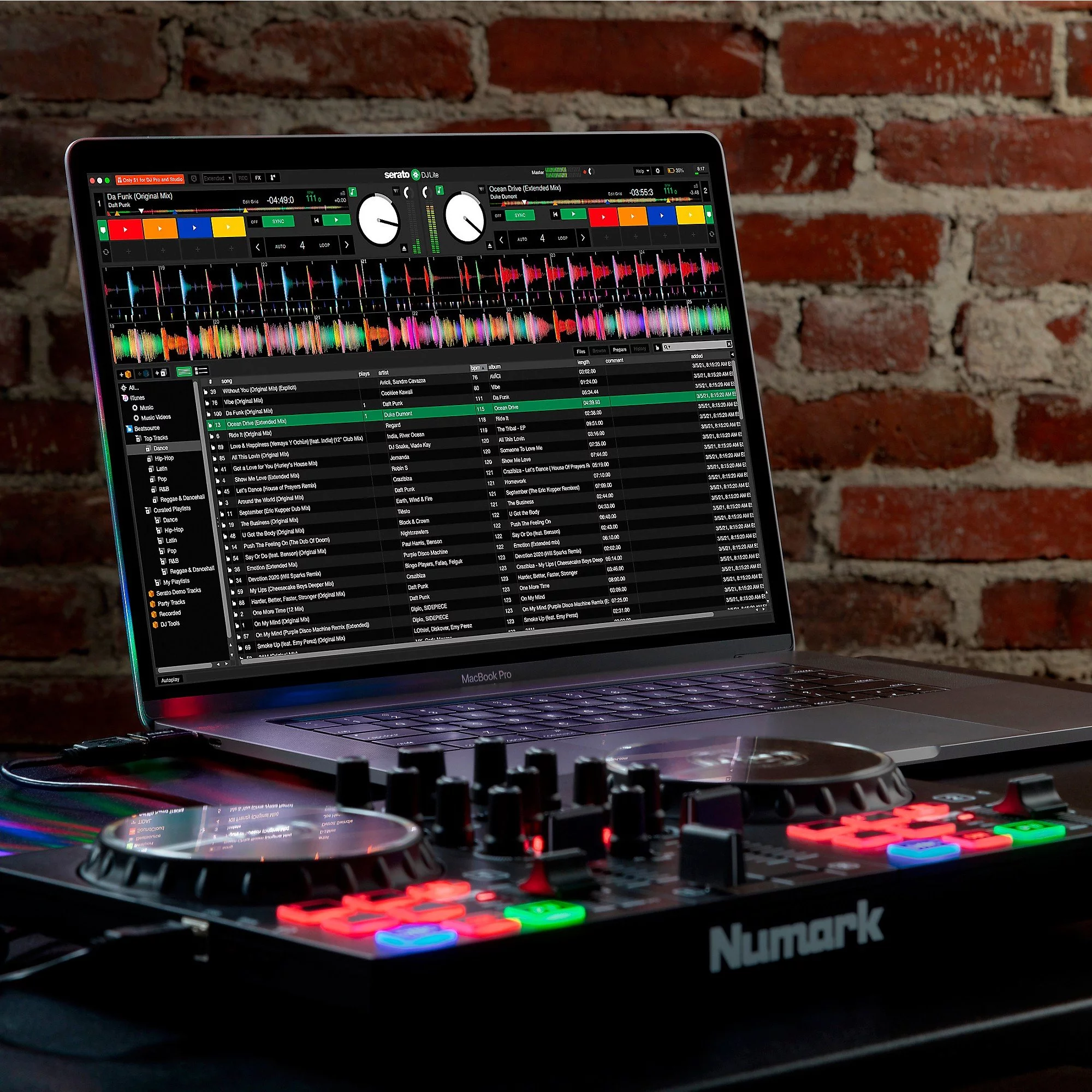 Numark Beginners Party Mix II - DJ Controller Set with Built-In Lights, Mixer for Serato Lite and Algoriddim Pro AI - Radiant Selections