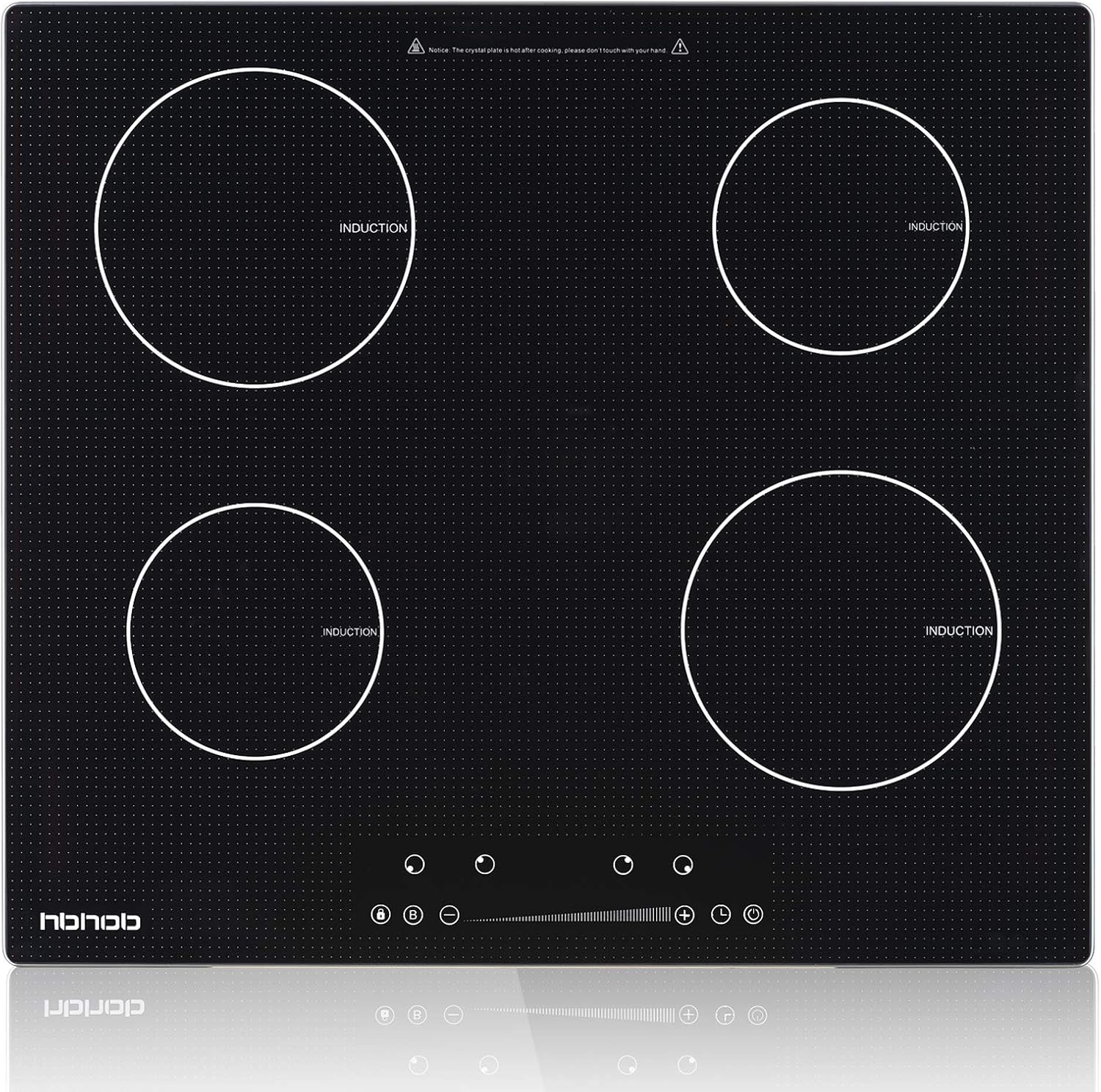 24 Inch Induction Cooktop, Stove Top Electric Cooktop, 4-Burner Electric Induction, Black Vitro Ceramic Smooth Surface Glass Gasland Chef
