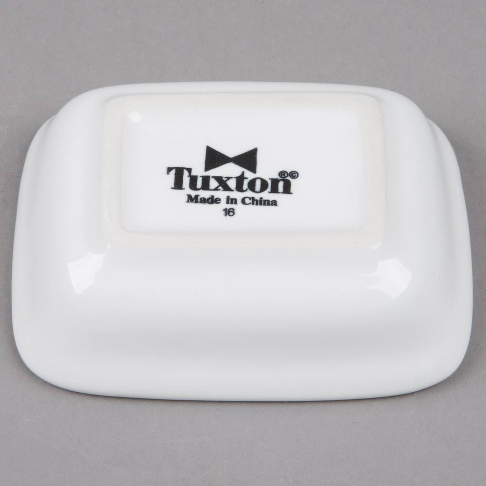 Tuxton China BWZ-040B Rectangular Sauce Dish 4oz, White