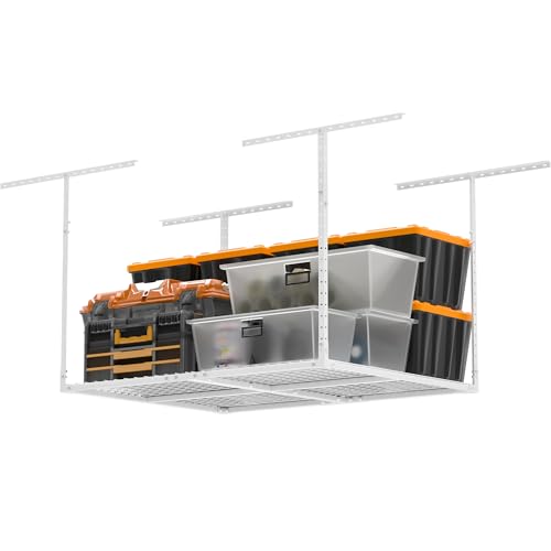 3 x 8FT Overhead Garage Storage Rack,Adjustable Ceiling Storage Racks,Garage Shelving Heavy Duty Storage Organizer System