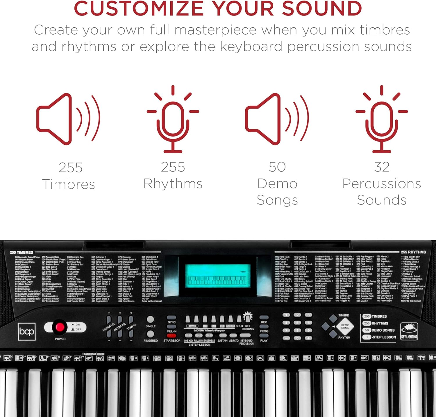 Best Choice Products 61-Key Beginners Complete Electronic Keyboard Piano Set w/Lighted Keys, LCD Screen, Headphones, Stand, Bench, Teaching Modes