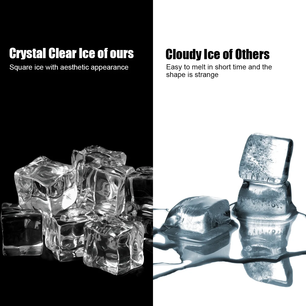 Costway Stainless Steel Ice Maker Machine Countertop 48Lbs/24H Self-Clean with LCD Display