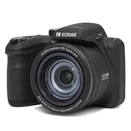 KODAK PIXPRO AZ405-BK 20MP Digital Camera 40X Optical Zoom 24mm Wide Angle Lens Optical Image Stabilization 1080P Full HD Video 3" LCD Vlogging
