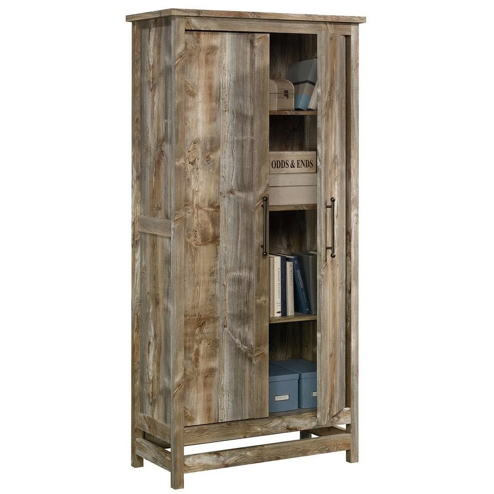 Pemberly Row Modern Engineered Wood Storage Cabinet in Rustic Cedar/Brown