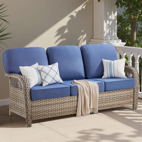 7 Pieces Outdoor Furniture Set with Swivel Chairs