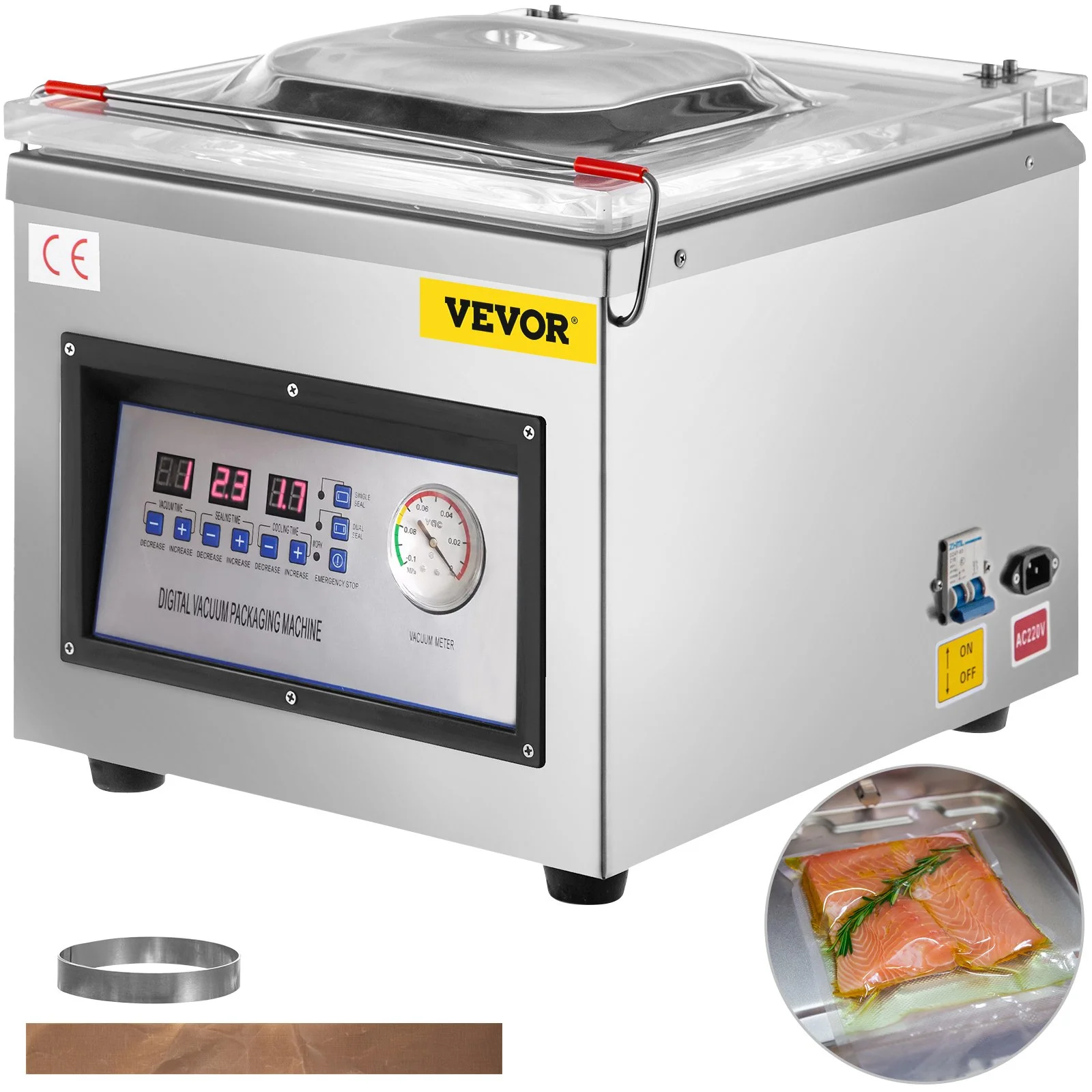 VEVOR DZ 260C Chamber Vacuum Sealer, 110V Kitchen Food Packaging Machine for Food