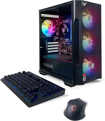 NSXGAMING Nova Desktop Gaming Computer (AMD Ryzen 5 5600G, 16GB 2 * 8 GB DDR4 3600, 512Gb M2 NVME SSD, RGB Fans, W11 64-bit Ready, Wify Ready