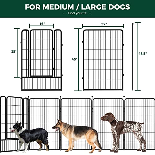 FXW Rollick Dog Playpen for Yard, RV Camping, 32 inch 16 Panels for Small and Medium Dogs│Patented