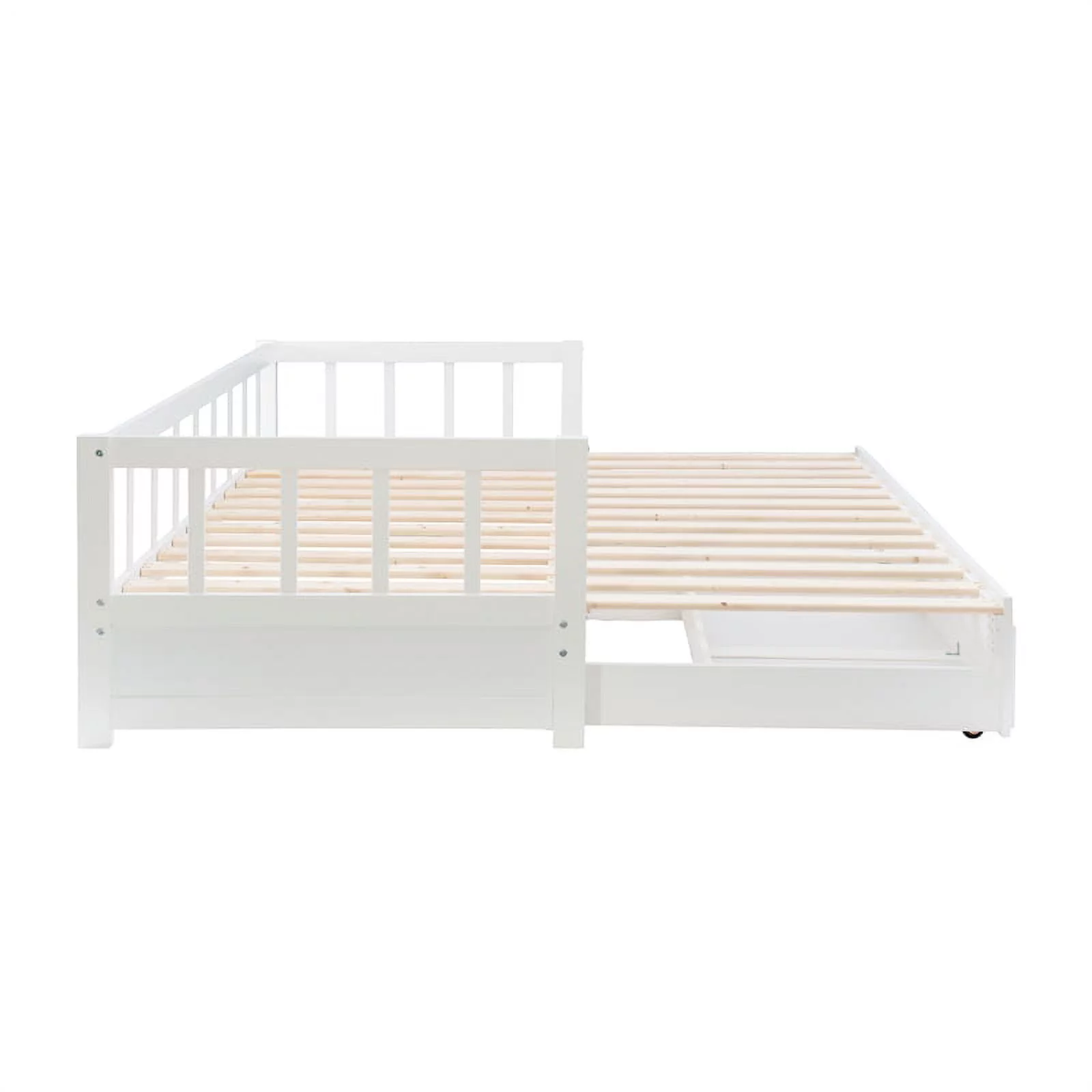 Linon Macey Wood Storage Trundle Daybed in White