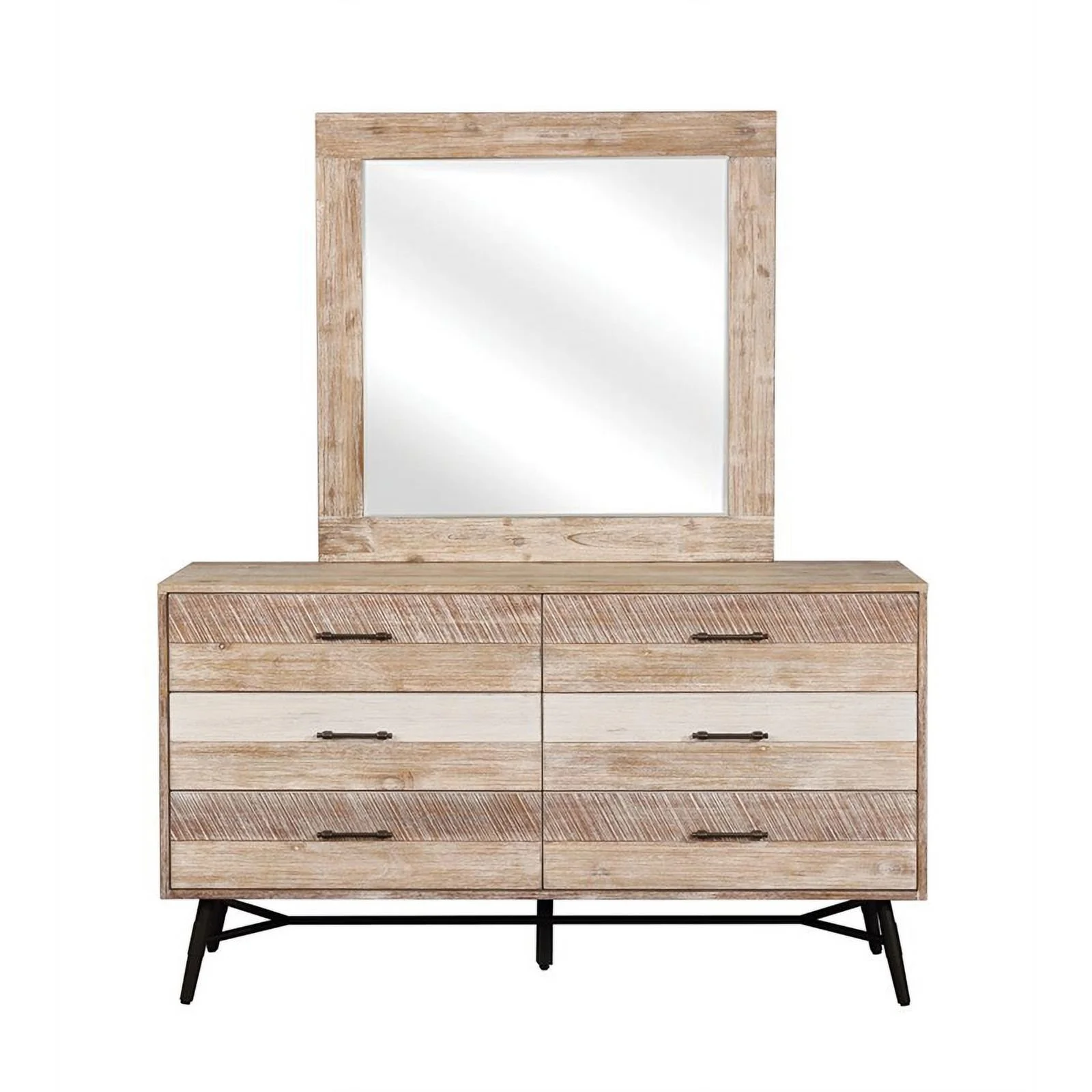 Maklaine 4-piece Farmhouse Wood Eastern King Bedroom Set in Brown