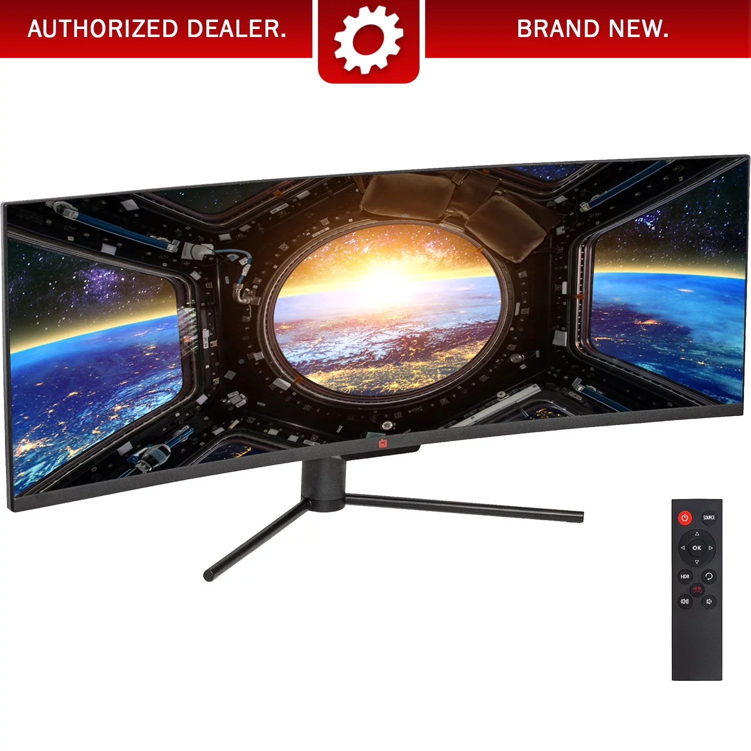 Deco Gear 49" Curved Ultrawide E-LED Gaming Monitor, 32:9 Aspect Ratio, Immersive 3840x1080 Resolution, 144Hz Refresh Rate