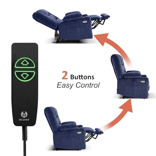MCombo Zero Gravity Power Recliner Chair with Heat and Vibration Massage, Reclining Chair with USB & Type C Ports, Cup Holders for Living Room