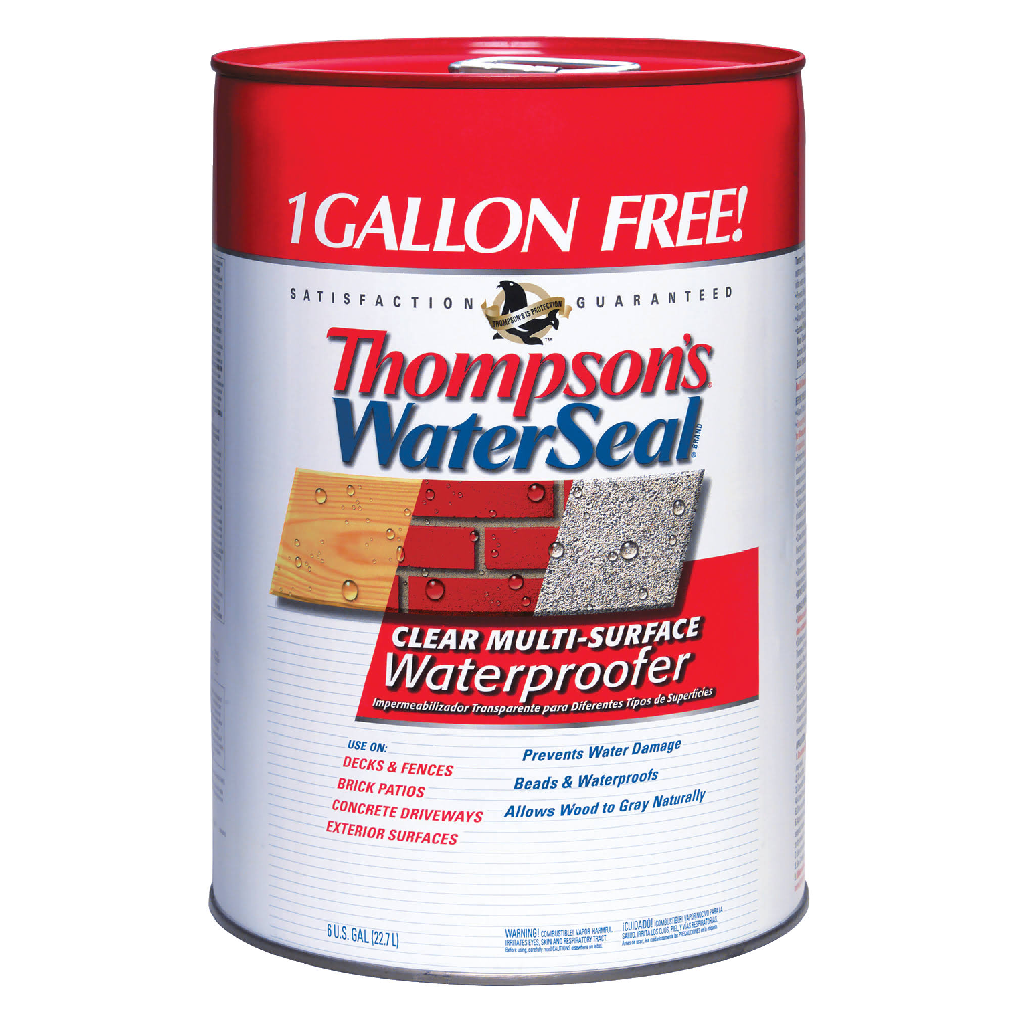 Thompson&s Waterseal 24106 Clear Multi-Surface Waterproofer, 6 Gallon