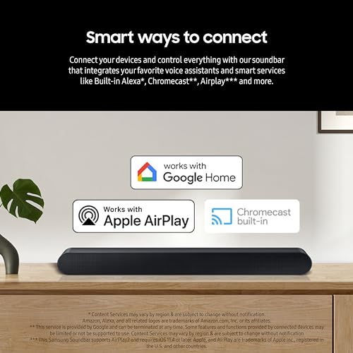 SAMSUNG HW-S50B/ZA 3.0ch All-in-One Soundbar w/Dolby 5.1, DTS Virtual:X, Q Symphony, Built in Center Speaker, Adaptive Sound Lite
