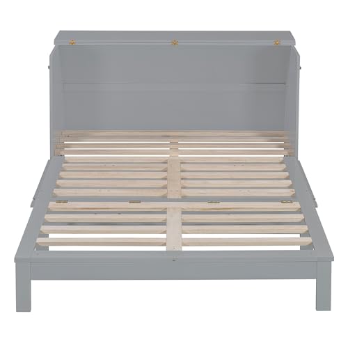 Harper & Bright Designs Queen Size Murphy Bed Cabinet Wall Bed Chest with USB, Charging Station and Large Storage Drawer for Home Office (White)
