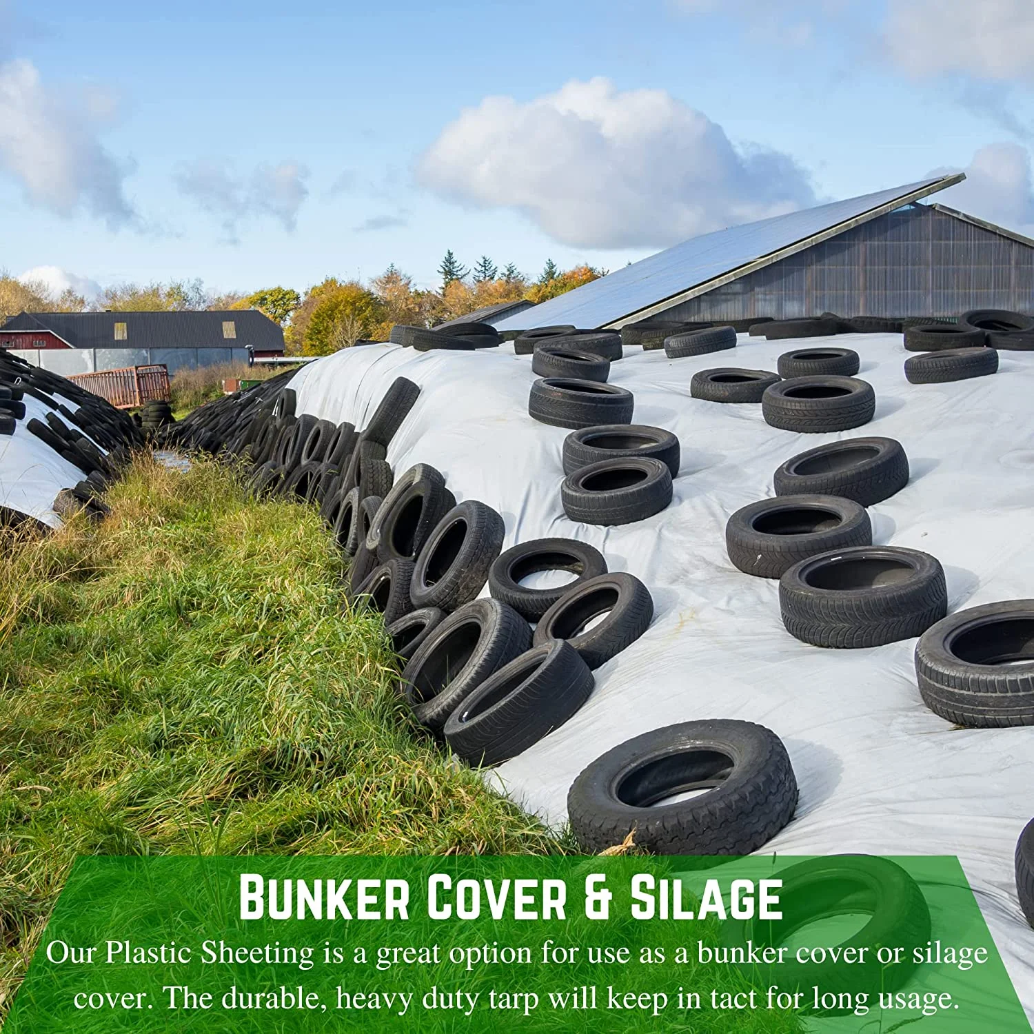 Farm Plastic Supply - Silage Tarp Black/White Plastic Sheeting - 6 Mil - (20' x 10') - Heavy Duty Polyethylene Plastic Tarp for Silage Cover