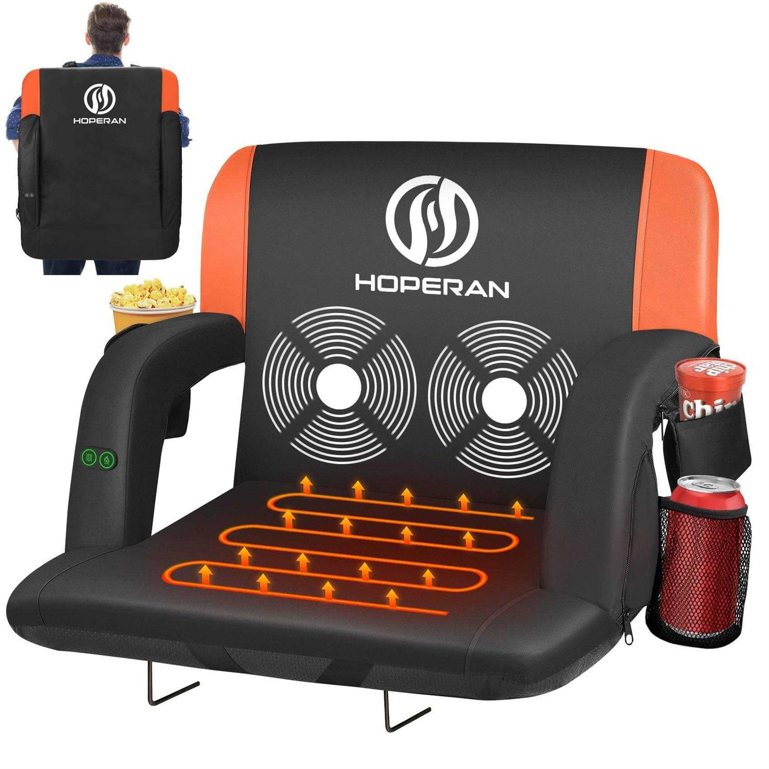 HOPERAN Dual-Sided Heated Stadium Seats for Bleachers with Back Support - Sports Supplies Online Store