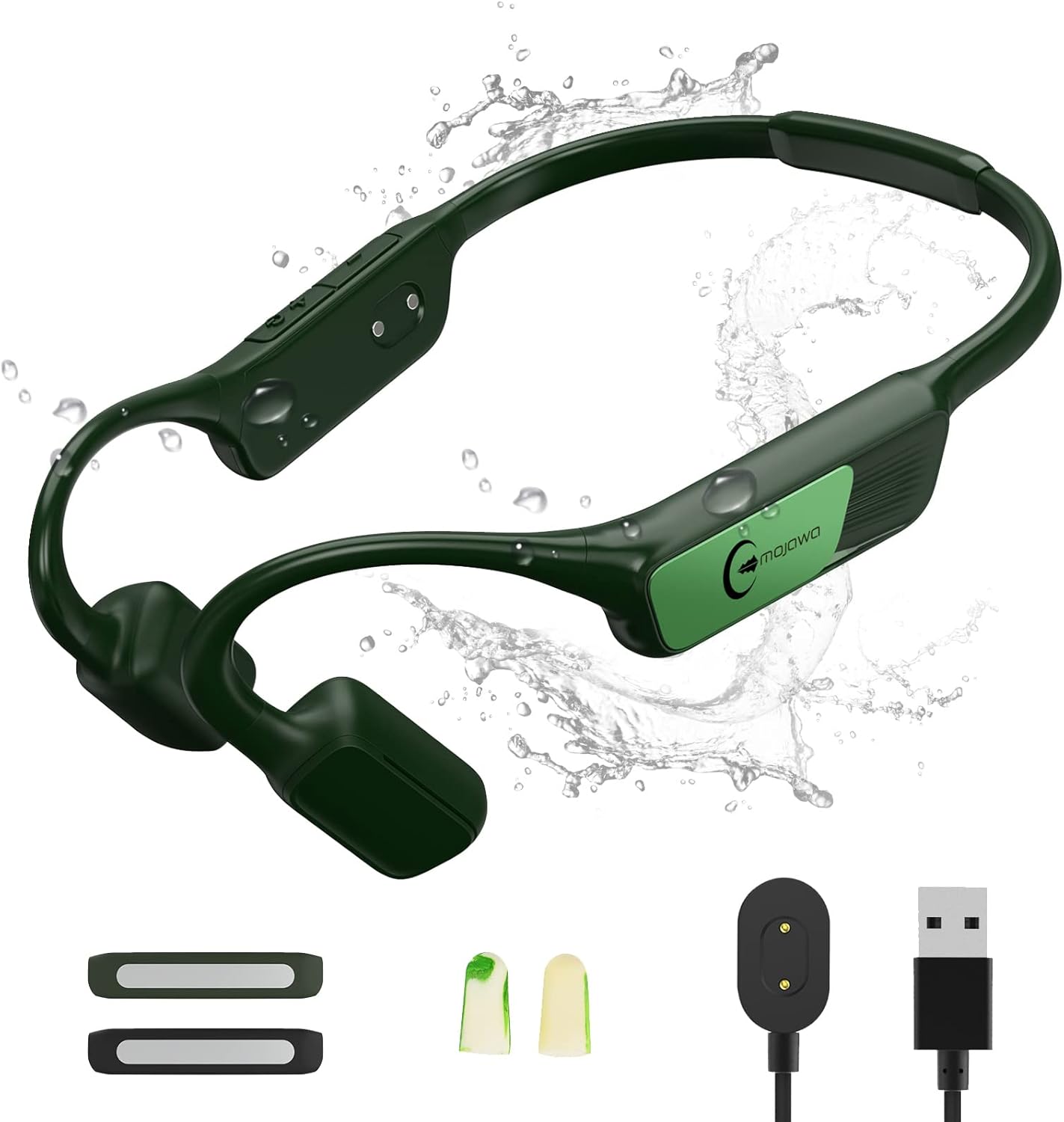 Wireless Bone Conduction Headphones - Mojawa Sport Bluetooth Open-Ear Headphones, Headset w/Mic, Premium Sound Quality, Noise Cancellation
