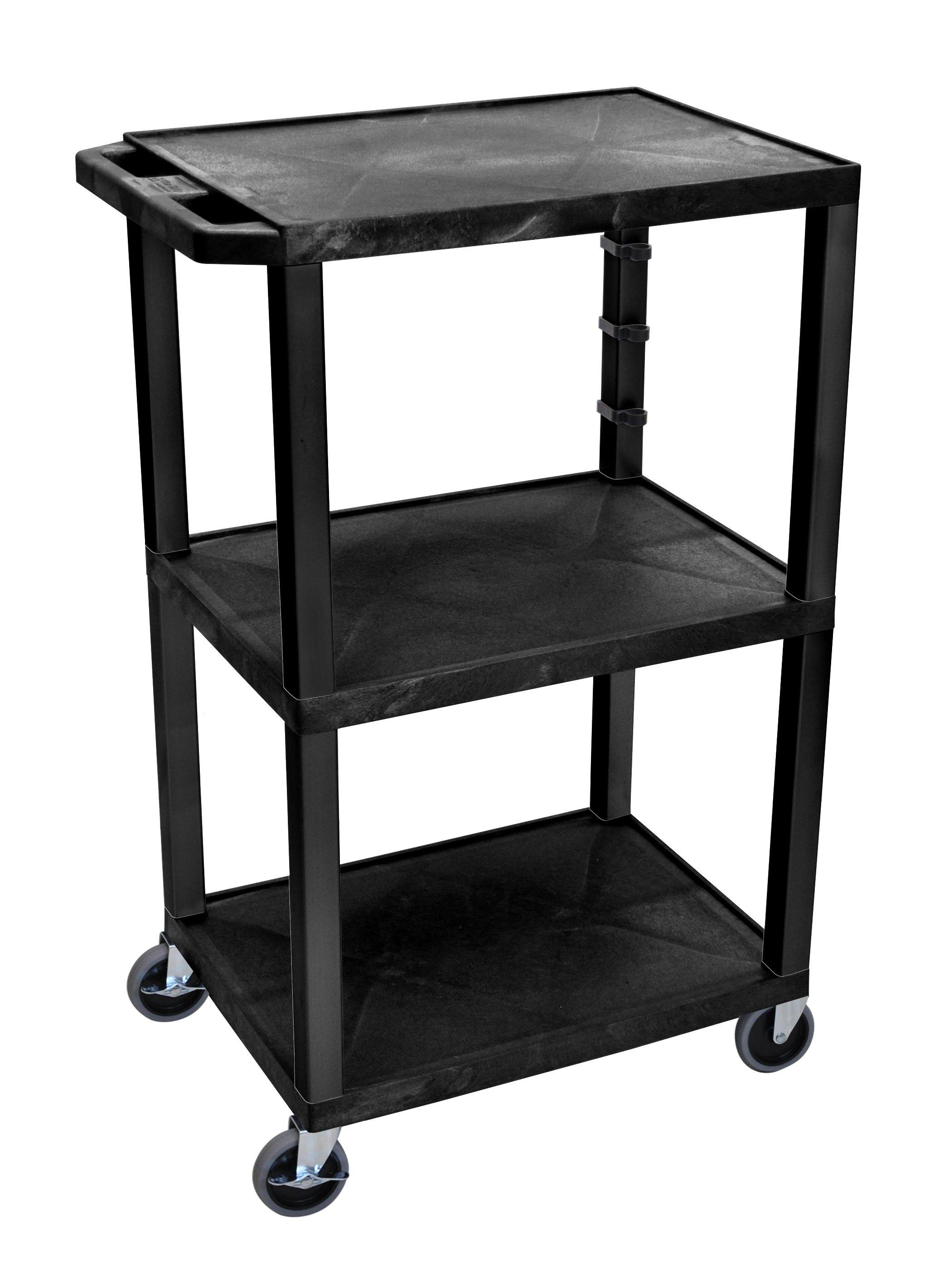 H Wilson WT42E Black Tuffy 3 Shelf 42 AV Cart
