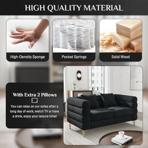 Cloud Couch for Living Room, 79" Modern Overstuffed Deep Seat Boucle Sherpa 3 Seater Sofa with 3 Pillows