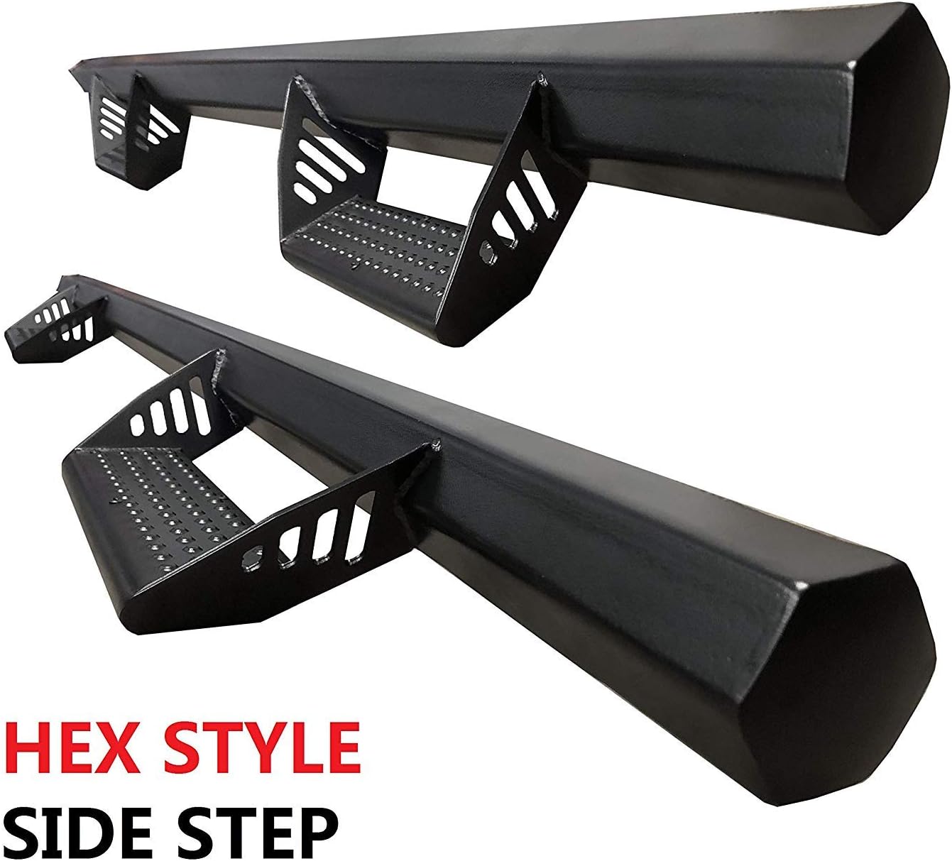 Compatible with Hex Side Step Rail Running Board 2005-2022 Toyota Tacoma Double Cab