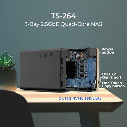 QNAP TS-464-8G-US 4 Bay High-Performance Desktop NAS with Intel Celeron Quad-core Processor