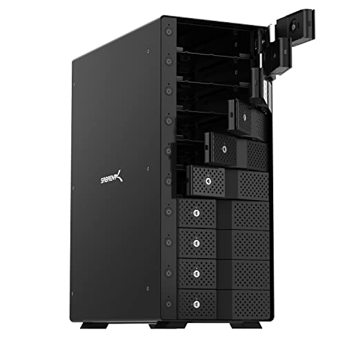 SABRENT USB 3.2 5-Bay 3.5” SATA Hard Drive Docking Station, Trayless Design, USB-C 10Gbps, Independent Power Switches, Locking Bays, Aluminum Cooling