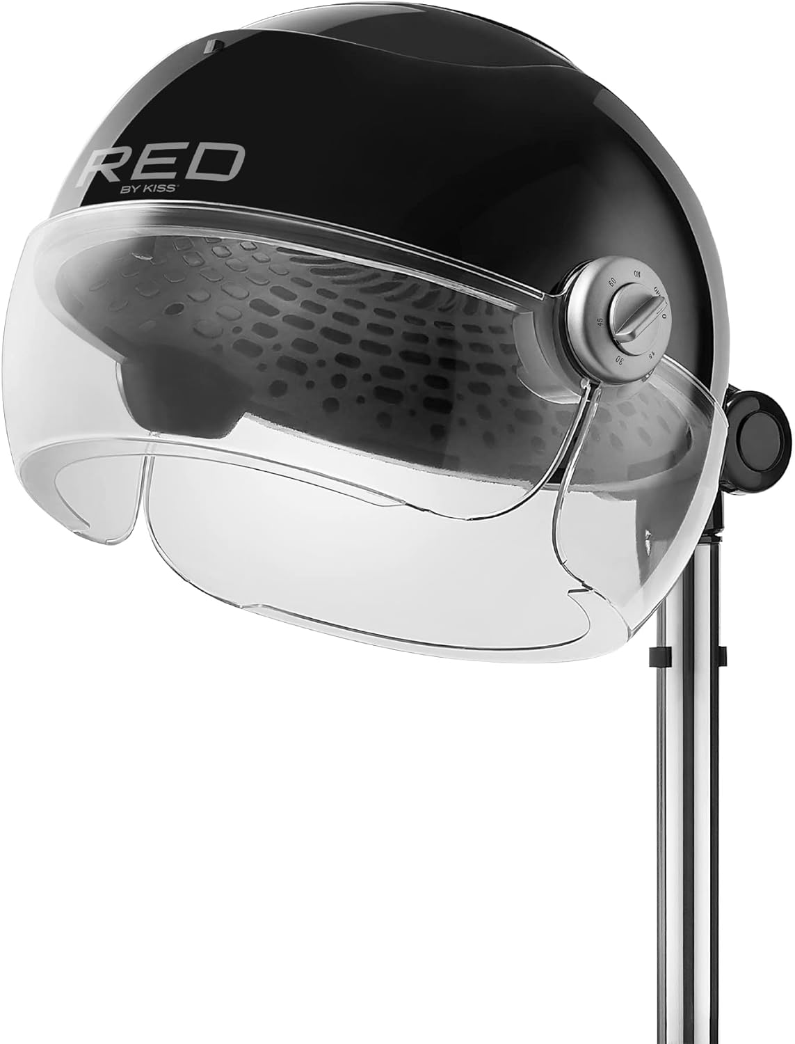 RED by Kiss 3000 Ceramic Stand Hood Dryer with Digital Timer, Adjustable Height, 360&deg; Wheels, 3 Temp Settings, Quick Drying, Comfortable Hood