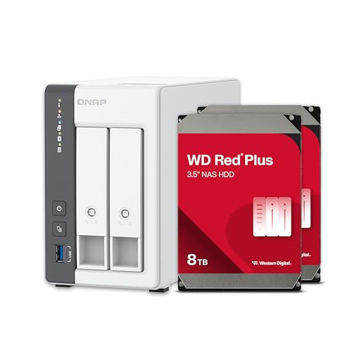 QNAP TS-216G-US - The Most Affordable 2-Bay 2.5GbE Desktop NAS, Equipped with ARM Cortex-A55 Quad-Core CPU, Built-in NPU and 4GB DDR4 RAM (Diskless)