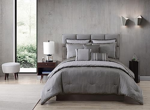 Riverbrook Home 100% Polyester Comforter Set, Queen, Hillcrest - Ivory/Gold, 9 Piece Set