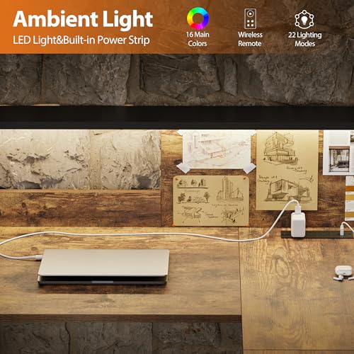 Agilestic L Shaped Electric Standing Desk with 2 Drawers, 63 Inch Ergonomic Adjustable Height Desk with Storage