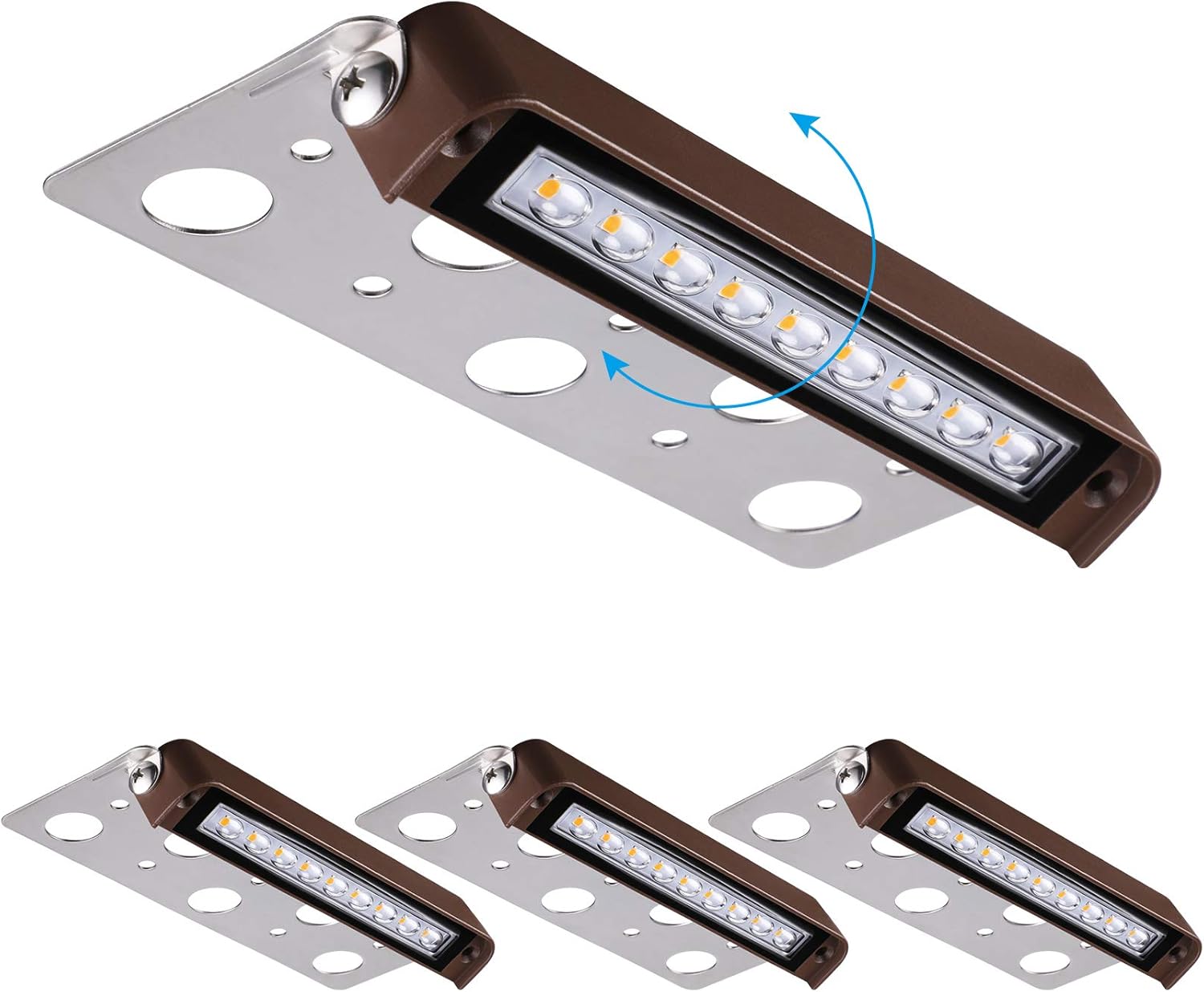 LEONLITE 7 Inch 4.5W LED Hardscape Lighting 270° Swivel, Retaining Wall Lights, 12V AC/DC Low Voltage, Paver Light, IP65 Waterproof, 2700K Soft White