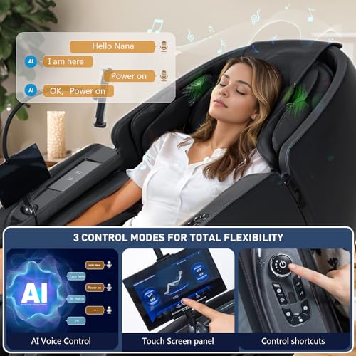 Massage Chair Full Body, 2025 Zero Gravity SL-Track Shiatsu Massage Recliner Chairs with 12 Auto Modes, Foot Rollers, Waist & Calf Heating