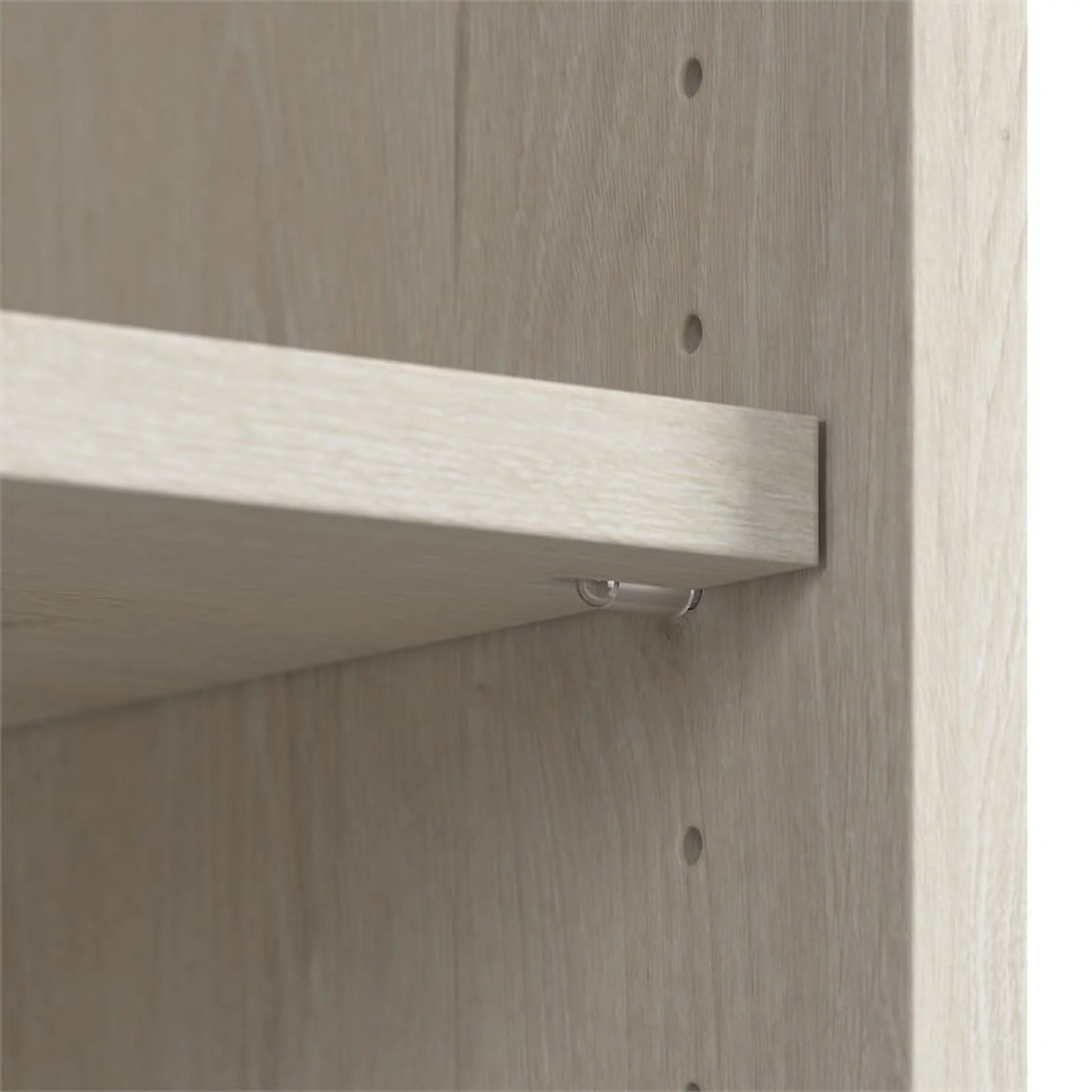 Bowery Hill Engineered Wood Hutch for Buffet Cabinet in Linen White Oak