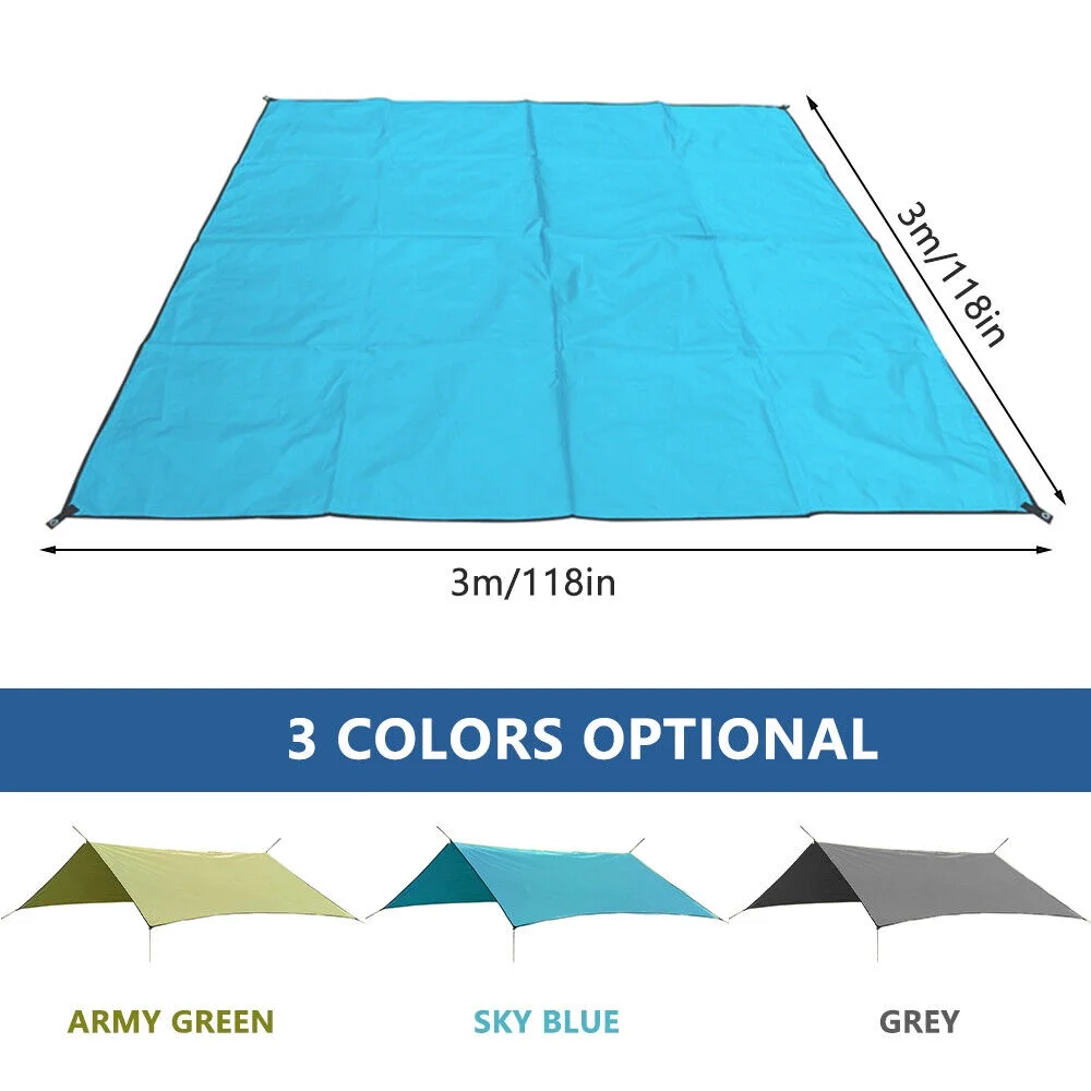 Qinuo 10'x10' Sunshade Beach Tent Canopy with Sandbags Portable Sun Shelter, Blue