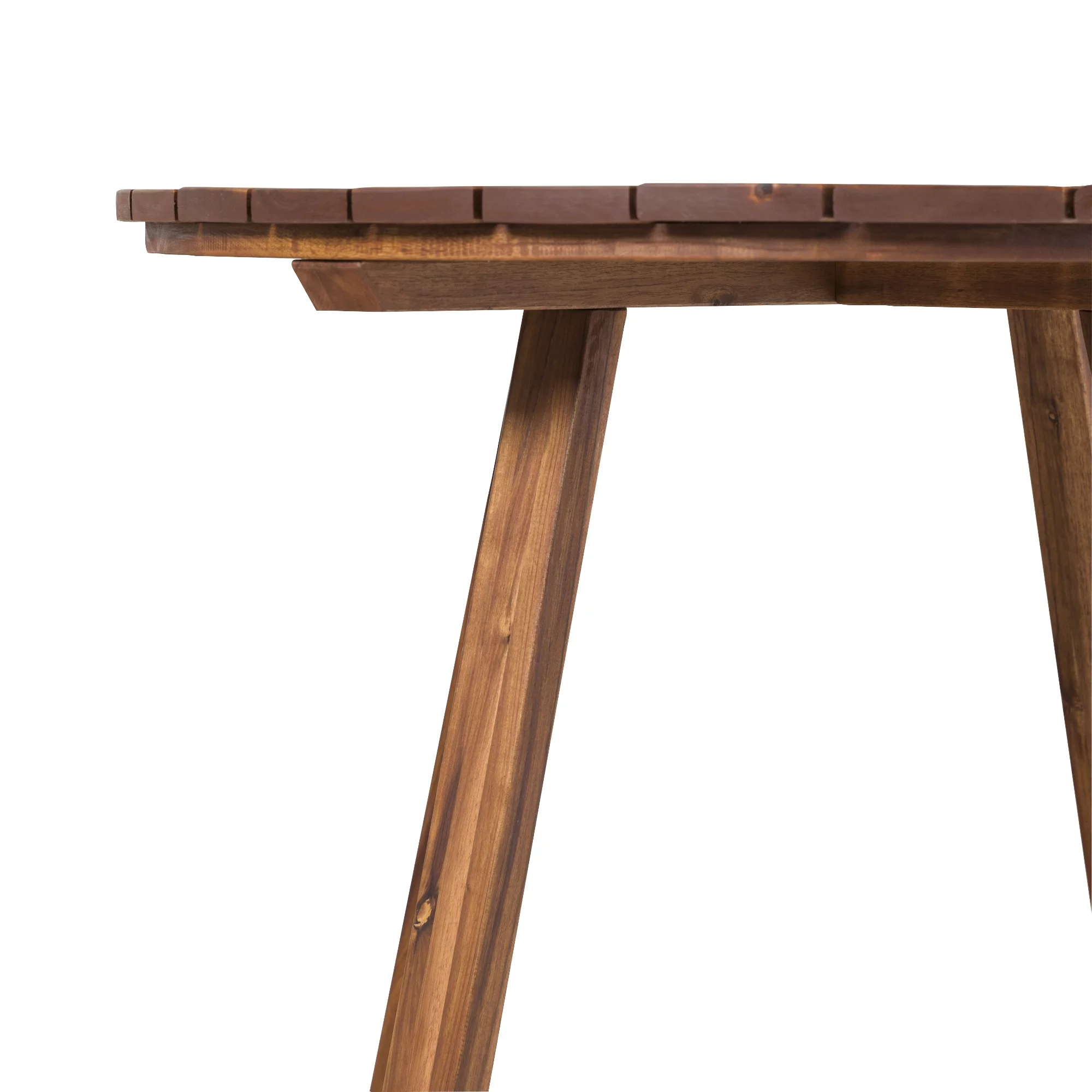 Walker Edison Modern 30” Solid Acacia Wood Outdoor Dining Table, Brown