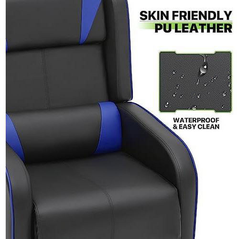 Recliner Chair With Adjustable Backrest And Footrest, Lumbar Support And Side Pocket