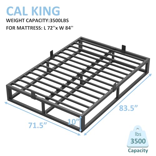 6 Inch Queen Bed Frame with Steel Slat Support, Low Profile Queen Metal Platform Bed Frame Support Mattress Foundation
