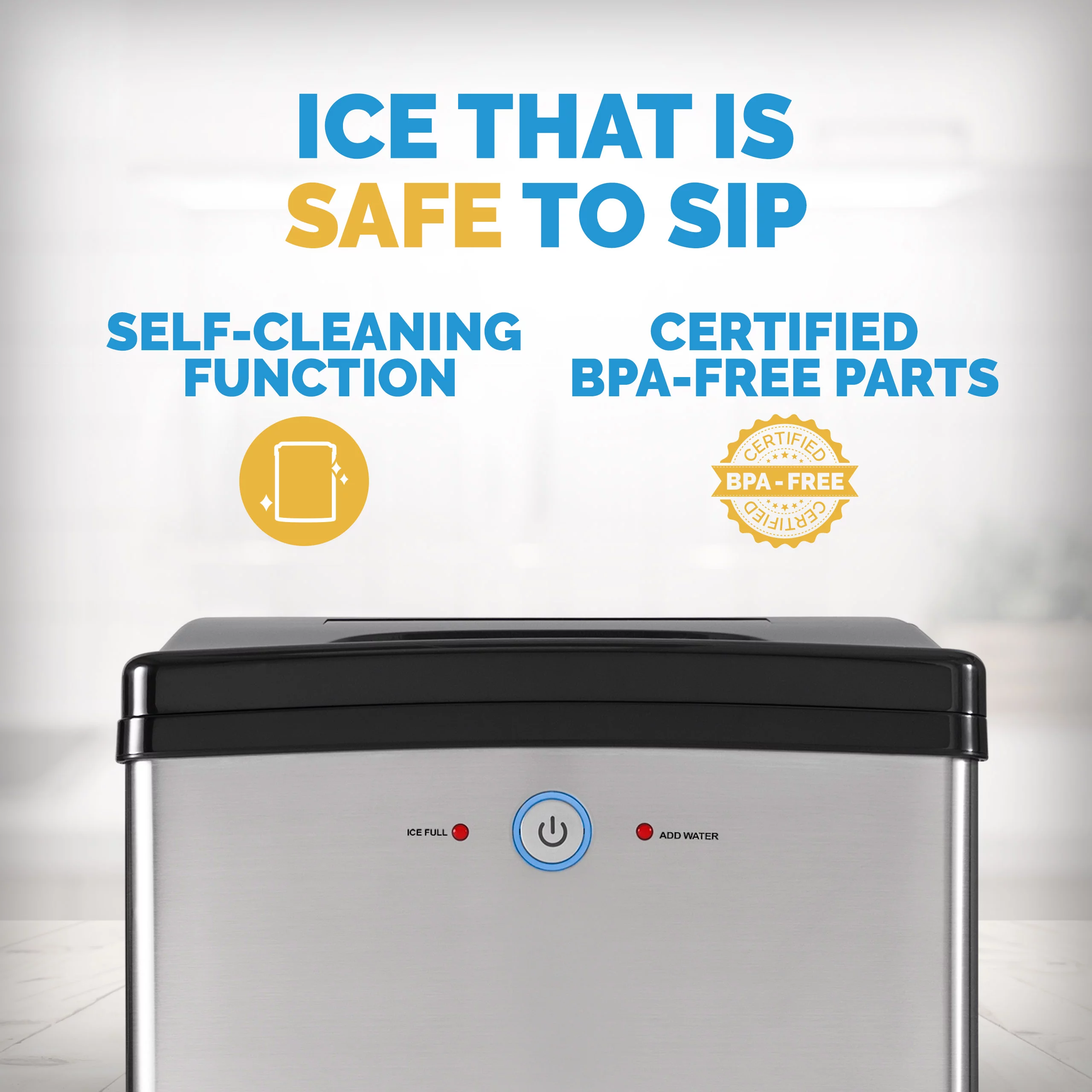 Newair 40 lb. Countertop Nugget Ice Maker in Stainless Steel - NIM040SS00