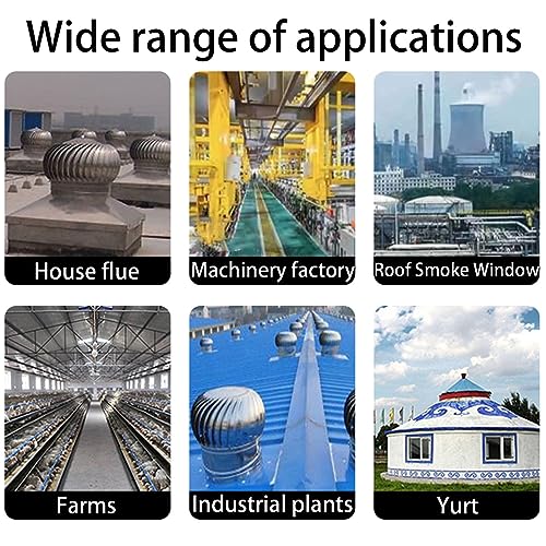 Hoiweqr Wind Turbines Air Vents, Wind Turbines Air Vents, Whirlybird Turbine, Dome Ventilator, Cap Vent Round, Vent Built-in Fly Screen Mesh