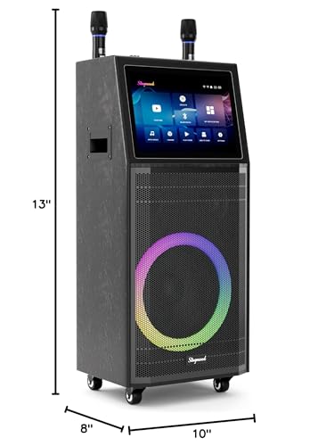 Karaoke Machine for Adults, with Lyrics Display, Smart Portable Big Bluetooth Speaker 2 Wireless Microphones
