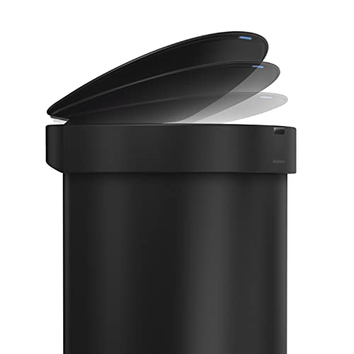 simplehuman 45 Liter / 12 Gallon Semi-Round Automatic Sensor Trash Can, Brushed Stainless Steel
