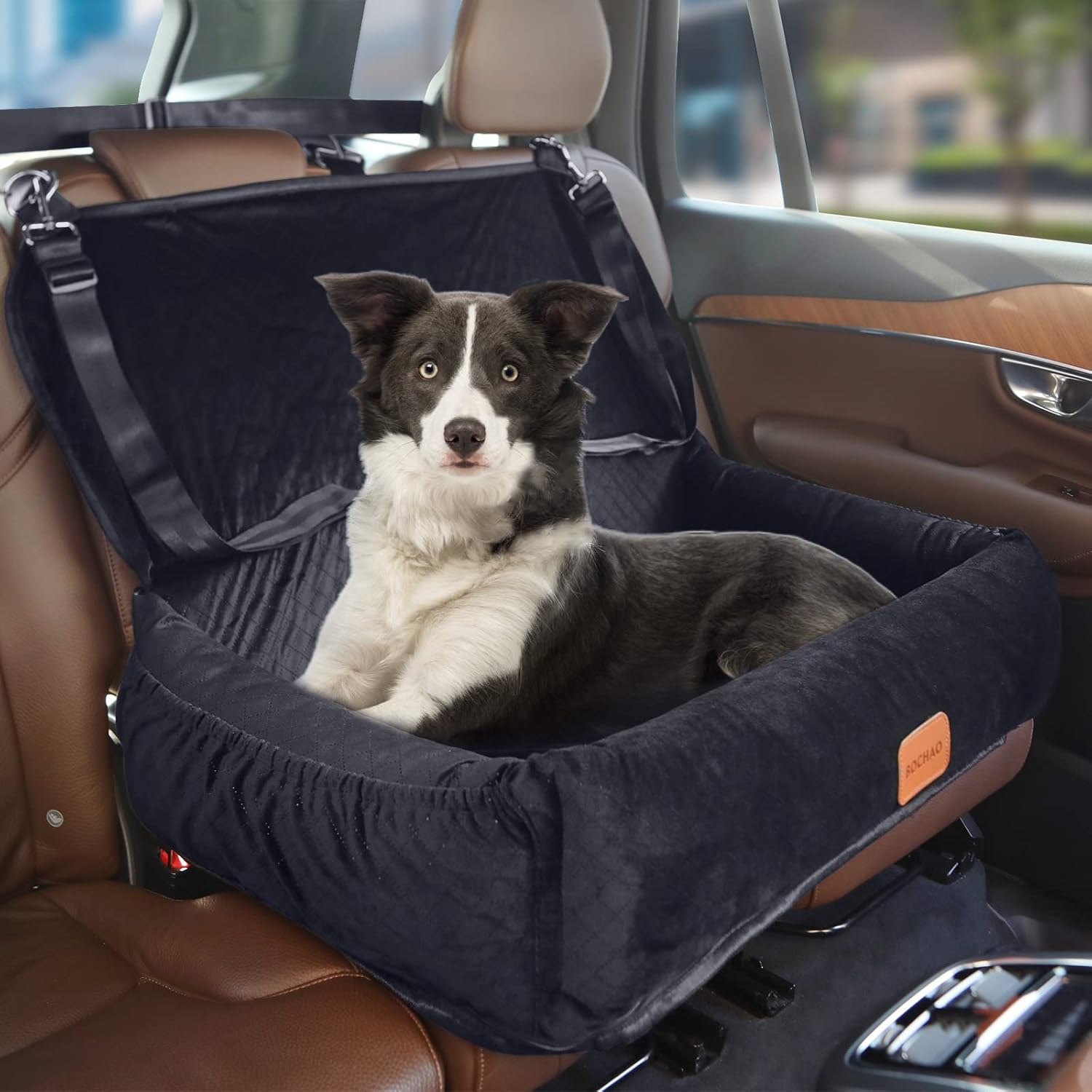 Dog Car Seat for Large Dogs,Car Seat 2 Small Dogs,Dog Car Travel Bed Dog Seat Made, Comfortable and Safe;Multipurpose Design