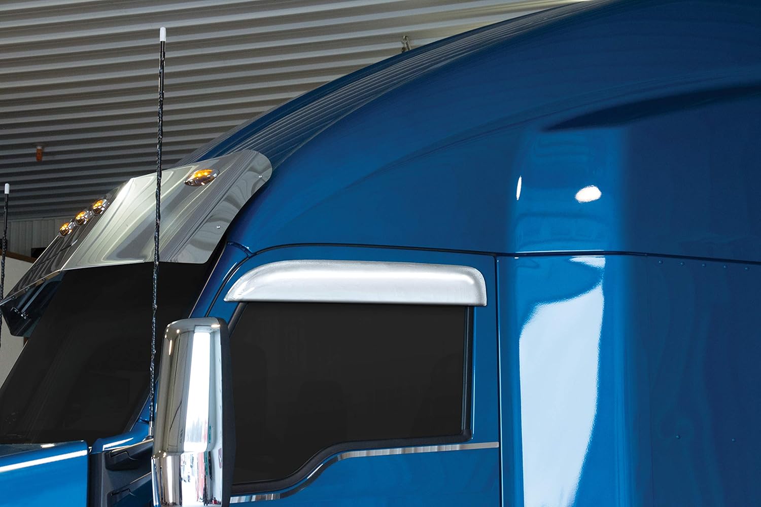Belmor CT-813-8-1 Chrome Chop Tops Side Window Deflectors for 2013-2019 Freightliner Cascadia Evolution & 2007-2019 Cascadia P3