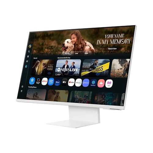 SAMSUNG 32&rdquo; Smart Monitor M8 (M80F) 4K UHD Display, Samsung Vision AI, Smart TV Apps, Gaming Hub, USB-C, HDMI and USB-A, White, LS32FM803UNXZA