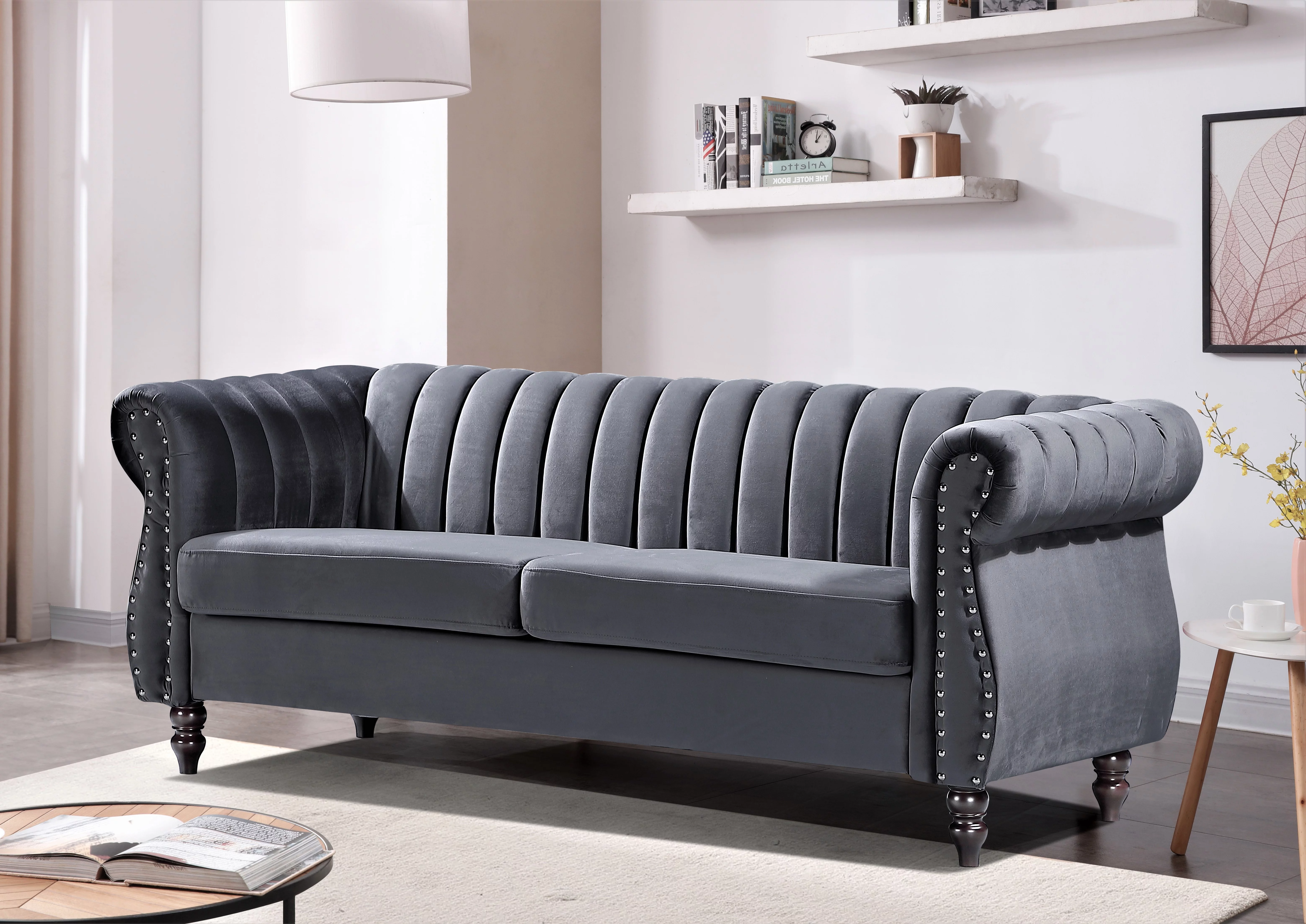 Adibah Velvet Chesterfield 2 Pieces Living Room Set